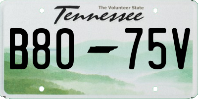 TN license plate B8075V