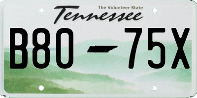 TN license plate B8075X
