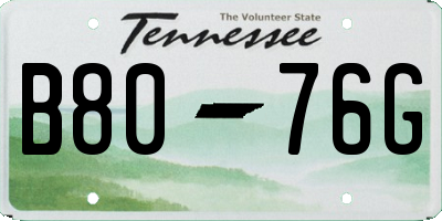 TN license plate B8076G