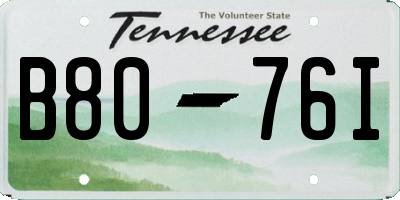 TN license plate B8076I