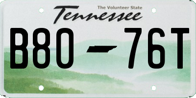 TN license plate B8076T
