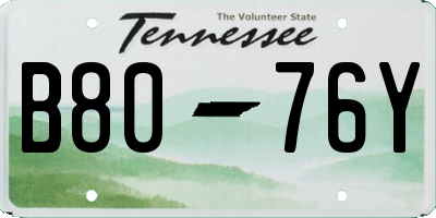 TN license plate B8076Y