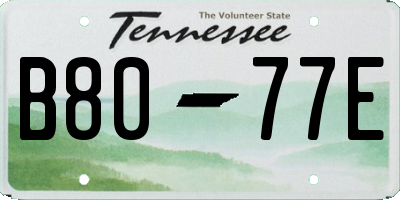 TN license plate B8077E