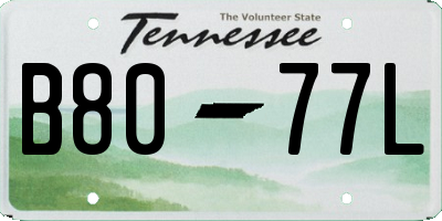 TN license plate B8077L