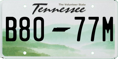 TN license plate B8077M