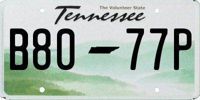 TN license plate B8077P