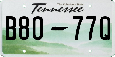 TN license plate B8077Q