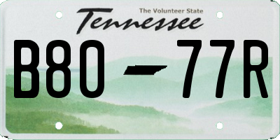 TN license plate B8077R