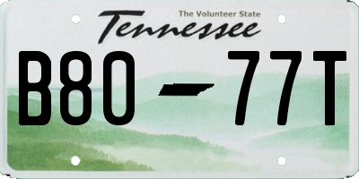 TN license plate B8077T