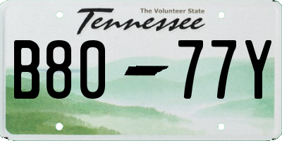 TN license plate B8077Y