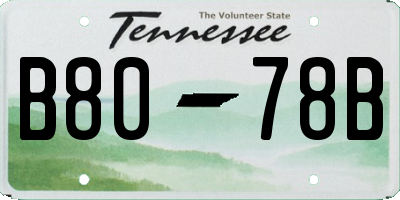 TN license plate B8078B