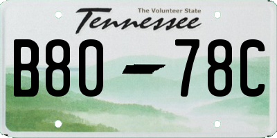 TN license plate B8078C