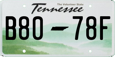 TN license plate B8078F
