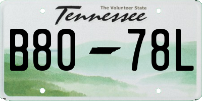TN license plate B8078L