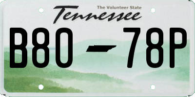 TN license plate B8078P