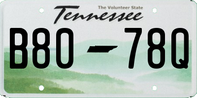 TN license plate B8078Q