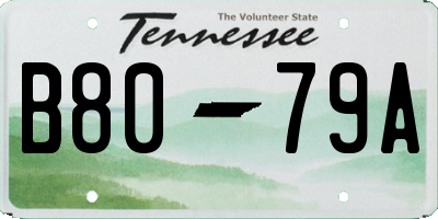 TN license plate B8079A