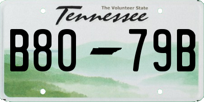 TN license plate B8079B