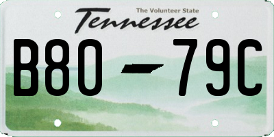 TN license plate B8079C