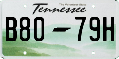 TN license plate B8079H