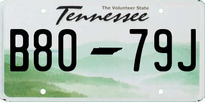 TN license plate B8079J