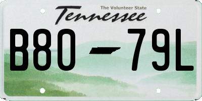 TN license plate B8079L