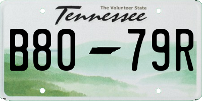 TN license plate B8079R