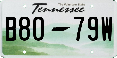 TN license plate B8079W