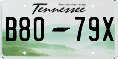 TN license plate B8079X