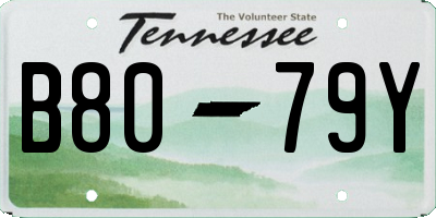 TN license plate B8079Y