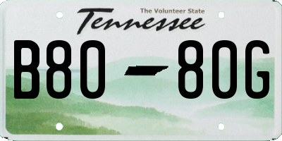 TN license plate B8080G