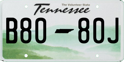 TN license plate B8080J