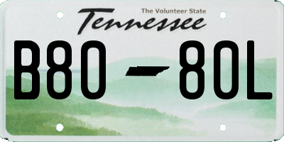 TN license plate B8080L