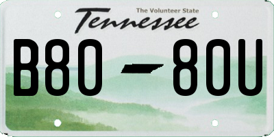 TN license plate B8080U