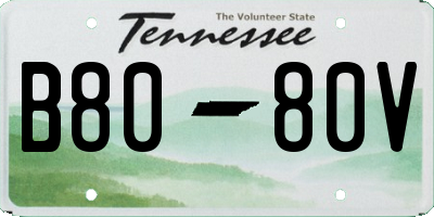 TN license plate B8080V