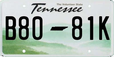TN license plate B8081K