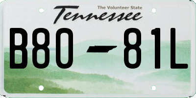 TN license plate B8081L