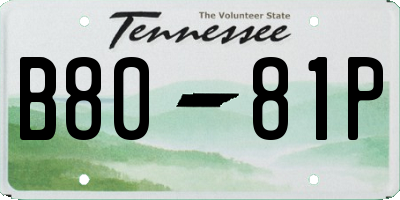 TN license plate B8081P
