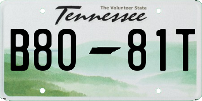 TN license plate B8081T