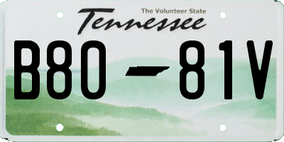 TN license plate B8081V