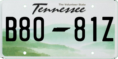 TN license plate B8081Z