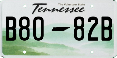 TN license plate B8082B