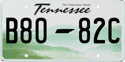 TN license plate B8082C