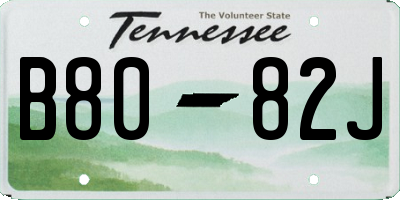 TN license plate B8082J