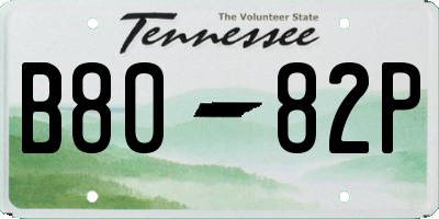 TN license plate B8082P