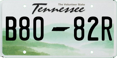 TN license plate B8082R