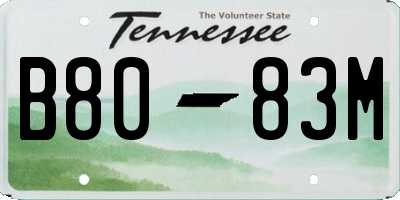 TN license plate B8083M