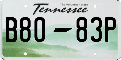 TN license plate B8083P