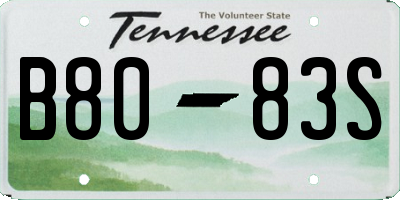 TN license plate B8083S