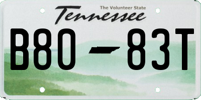 TN license plate B8083T
